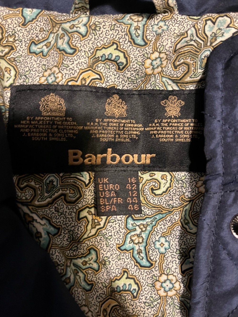 Barbour Navy Quilted Snap-Front Women's Jacket - Picture 4 of 6